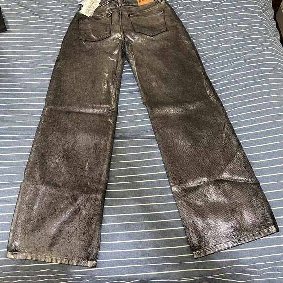 Mid Waist Silver Coated Denim - Picture 3 of 5